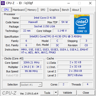 پردازنده اینتل Core i3 4130